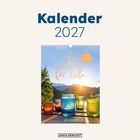 Kalender 2027, "Zeit für dich", 52 Wochen für Notizen, Grafik Werkstatt. Bunte Kerzen vor Bergen im Sonnenuntergang.