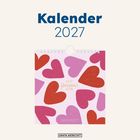 "Kalender 2027", "2027 Herzens Jahr". Illustration bunter Herzen.