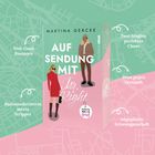 Buchcover: „Auf Sendung mit Mr. Right“. Feel-Good Romance, Radiomoderatorin meets Stripper, perfekte Chaos.