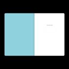 Text: "Dieses #BujoJournal gehört". Links: Hellblau, rechts: Weiß mit Text.