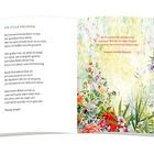 „Die Freundschaft und die Liebe sind zwei Pflanzen an einer Wurzel.“ Links steht ein Gedicht mit Blumenbild.