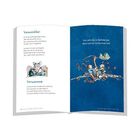 Links stehen Gedichte: "Voraussehbar" und "Vorwarnung". Rechts ein blaues Bild mit dem Text: "Man sieht, dass es Spektakel gibt, wenn man sich durcheinander liebt."