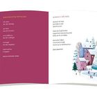Links: "WEIHNACHTEN ENTGEGEN" mit Gedicht von Marion Schmiedler-Weber. Rechts: "WÜNSCH DIR WAS" von Doris Bewernitz, Illustration mit Winterlandschaft.