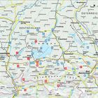 Deutschlandkarte mit Orten wie Rosenheim, Traunstein und Bad Reichenhall; zeigt Straßen und geografische Details der Region.