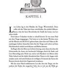 Kapitel 1. Illustrationen von einem Kompass und zwei rechteckigen Objekten sind zu sehen. Text beschreibt Leos gefährliche Lage.