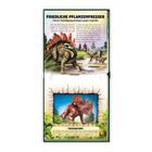 "FRIEDLICHE PFLANZENFRESSER: Clevere Verteidigungsstrategien gegen Angreifer." Detailreiche Dinosaurier-Illustrationen.