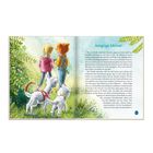 "Max und Kalle sind beste Freunde..."; Illustration von zwei Kindern, zwei Hunden, grüner Wiese und Büschen.