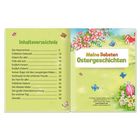 Inhaltsverzeichnis: 14 Geschichten über Ostern. Illustration mit Blumen und Schmetterlingen. Titel: "Meine liebsten Ostergeschichten".
