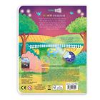 LEUCHTE & finde AUF DEM BAUERNHOF. Ein farbenfrohes Kinderbuchcover mit Tieren und Landschaft, zum Entdecken mit Taschenlampe.