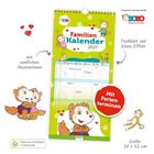 "Familien Kalender 2027" mit niedlichen Illustrationen, Titelblatt mit Glanz-Effekt, Größe: 20 x 42 cm, "Mit Ferienterminen".