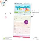 FAMILIENKALENDER FARBEN 2027, Titelblatt mit Glanz-Effekt. Größe: 20 x 42 cm. Mit Ferien­terminen.