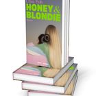 Der Umschlag zeigt "Ubin Eoh - Honey & Blondie - Roman" in großen, bunten Buchstaben. Zwei Personen in pastellfarbenen Oberteilen.