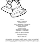 Oben eine Illustration von Weihnachtsglocken mit Schneeflockenmotiven und Schleife. Darunter Impressumstext.