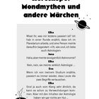 "Horoskope, Mondmythen und andere Märchen" mit Dialog über Astrologie und Astronomie, Planetensymbol und Kaffeedesign. Seite 13.