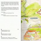 Text: Ausgestellte Werke in Thun/Thurgau, Eindrücke aus Thun, Thurgau und «La Vallée». 
Rechts: Bunte skizzenhafte Landschaftsillustration.