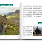 Linke Seite oben: "Wandern in Irland". Unten: "Abstieg vom höchsten Berg Irlands, dem Carrauntoohil, Tour 12." Rechte Seite: "Woran denken Sie..." folgt ein Text über Irlands Landschaft und Kultur. Darunter Signatur "Robert Schwanz". Unten rechts: "Autor" und ein kurzer Text über Robert Schwanz. Links unten: "Wandern in Irland".