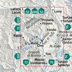 Die Karte zeigt Regionen in Italien, darunter Ultental und Val di Non. Es gibt markierte Straßen wie die Nummern 52, 699, 53.