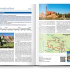 Altmarkrundkurs, Länge: 506 km. Karte zeigt die Route durch Orte wie Stendal und Salzwedel. Oben ein Foto einer Stadtansicht.