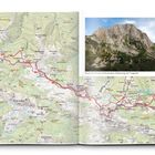 „Inhalt und Touren“; Menü von Wanderrouten; geordnet nach Name, Seite, Strecke, Zeit und Höhenmetern.