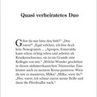 „Quasi verheiratetes Duo“ steht oben. Darunter ein Dialog über einen Stift, Telenovelas und Pferdesalbe. Seite 7.