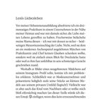 Einleitung: Lenis Liebesleben. Text über ein Praktikum, das zur Begegnung mit der "Liebe des Lebens" führte. Seitenzahl 17.