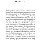 Überschrift: "Der Unfall". Text beschreibt einen Unfall mit einem Auto. Gefühle der Beteiligten werden intensiv geschildert. Seitenzahl: 11.