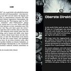 Links oben: "ELARA". Links unten: "Es wurde ein wunderoller Abend." Rechts: "Oberste Direktive". Text über Julia und Joggen.