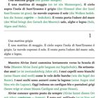 "Capitolo 1" steht oben. Der erste Abschnitt beschreibt einen grauen Morgen und das Meer. Danach folgt die Geschichte von Alvise Zorzi.