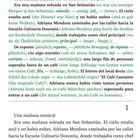 Kapitel 1: Ein musikalischer Morgen. Text auf Spanisch mit deutscher Übersetzung in grüner Schrift.