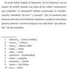 Text: "Capítulo 1, El ritual del amanecer." 
Darunter spanischer Text über den Herbst am Balneario. 
Unten Vokabeln mit deutschen Übersetzungen.