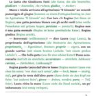 "Storia 1", La Gatta che Giudicava Tutti, Marco e Giulia, Regina die Perserkatze; Dialoge enthalten Begrüßungen und Interaktionen.