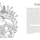 Einleitung. Rechts ist ein Fließtext über die Vielfalt und Mythen von Pilzen. Links eine Illustration von dekorativen Pilzen und Blättern.