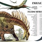 Text: Inhalt, Hast du 5 Minuten Zeit?, Fleischfresser. Dinosaurier und fliegende Reptilien in einer natürlichen Umgebung.