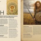 Text: „Lugh, auch als Lugh Lámhfhada (Lugh des langen Arms) bekannt… irischen Mythologie.“ 

Illustration eines rothaarigen Kriegers.