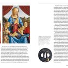 Texte: 
Rechts: "Musiv- oder Imitatgold ... nicht nur als billiger Ersatz"; 
Unten: "Das Schwertstichblatt (Tsuba) ... Gold- und Silberintarsien."

Zu sehen ist ein Gemälde der Madonna mit Kind und Heiligen.