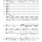 Notenblatt mit Titel: "Glitt’ring Stars in All Their Wonder", Adagio-Tempo. Musik für Soprane, Alt, Tenor, Bass.