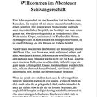 Titel: "Willkommen im Abenteuer Schwangerschaft". Der Text beschreibt die tiefgreifende Bedeutung dieser Zeit.