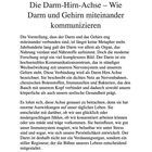 1 Die Darm-Hirn-Achse – Wie Darm und Gehirn miteinander kommunizieren. Text erklärt diese Verbindung.