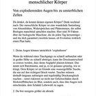 Kapitel 1: Unser bizarrer menschlicher Körper. Von explodierenden Augen bis zu unsterblichen Zellen. Text erläutert kuriose Fakten.