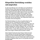 Kapitel 1: Körperliche Entwicklung verstehen und ansprechen. In diesem Text geht es um die Pubertät und elterliche Begleitung.