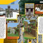 Textausschnitt enthält Informationen über Dörfer und Eisengolems in Minecraft. Sichtbar sind Bilder der Golems und Dörfer.