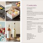 Links Geschenkverpackungen, rechts Inhaltsverzeichnis mit Abschnitten: Inspiration, Preparation, Creation, Reflections.