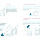 Texte beschreiben Yogapositionen: 

4. Das Kamel
6. Das Kind (umgekehrte Variante)
5. Der Schulterstand
7. Einfache Sitzhaltung + Meditation

Illustrationen von Personen zeigen Positionen mit einem Stuhl.
