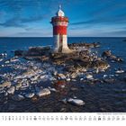 „Finnland - Gemeindebezirk Kaskinen - Leuchtturm Enskär zum Fischerhafen“. Ein Leuchtturm auf Felsen im Meer.