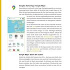 Seite 126. Anleitung zu Google Maps mit Hinweisen zur Navigation und Ortssuche. Links ist das Google Maps-Logo.