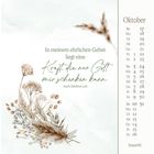 In meinem ehrlichen Gebet liegt eine Kraft, die nur Gott mir schenken kann. Kalender für Oktober, florale Illustrationen.