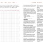 "PERIODENKALENDER" und "ERSTE HILFE" als Überschriften. Links: Monat und Tage von 1 bis 31. Rechts: Erste Hilfe-Anleitung.