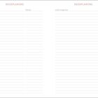 „Reiseplanung“ steht oben zweimal. Links Spalten: „Ziel“, „Datum“; rechts: „nicht vergessen“. Zeilen für Notizen.