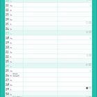 Kalender für Oktober mit Feiertagen und witziger Zeichnung von Katzen, begleitet von einem humorvollen Text über das Bett.