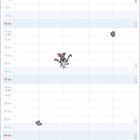 Kalendertage im Oktober mit Illustrationen von Tieren. Unten rechts die Zahl 10. Entspannte Katze und Bücher.